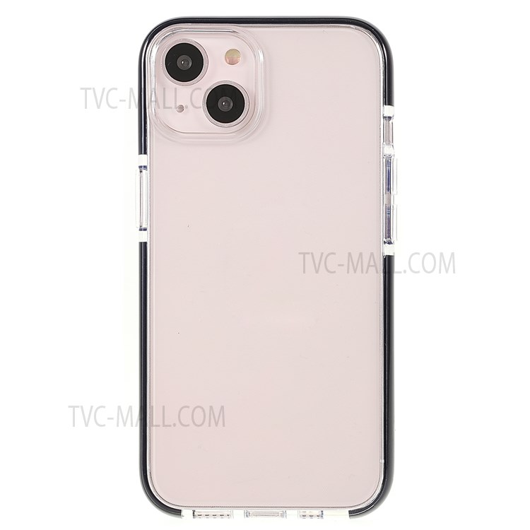 Bi-color Frame + Clear Back Light Slim Soft Flexible TPU Case Cover for iPhone 13 6.1 inch - Black-2