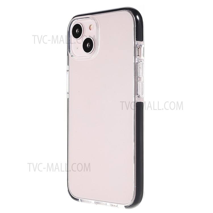 Bi-color Frame + Clear Back Light Slim Soft Flexible TPU Case Cover for iPhone 13 6.1 inch - Black-3