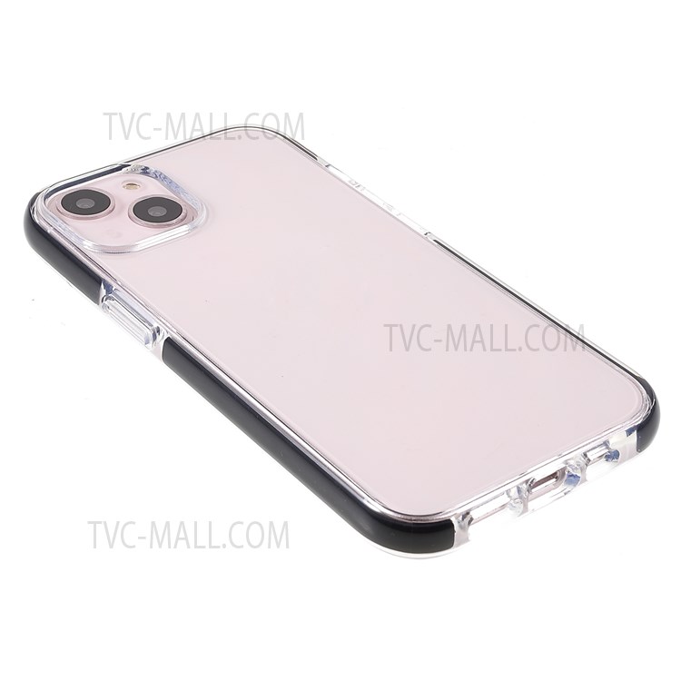 Bi-color Frame + Clear Back Light Slim Soft Flexible TPU Case Cover for iPhone 13 6.1 inch - Black-4
