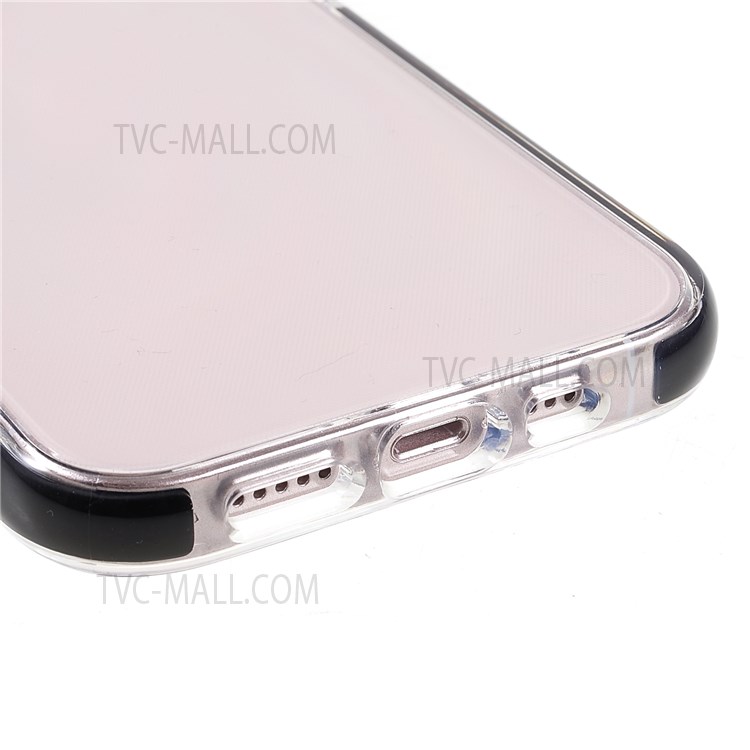 Bi-color Frame + Clear Back Light Slim Soft Flexible TPU Case Cover for iPhone 13 6.1 inch - Black-5