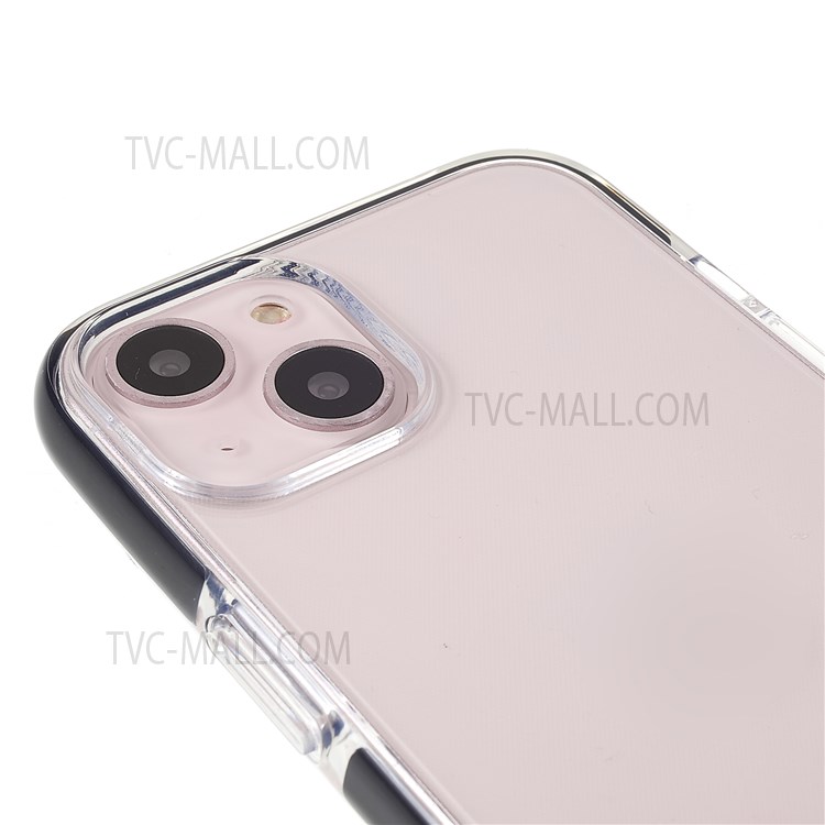 Bi-color Frame + Clear Back Light Slim Soft Flexible TPU Case Cover for iPhone 13 6.1 inch - Black-6