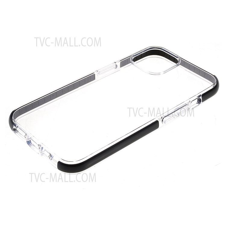 Bi-color Frame + Clear Back Light Slim Soft Flexible TPU Case Cover for iPhone 13 6.1 inch - Black-7