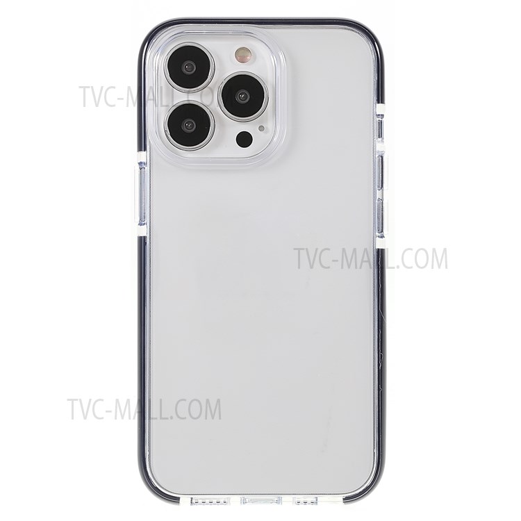 Flexible Durable Bi-color Frame + Clear Back Soft TPU Anti-drop Protective Case for iPhone 13 Pro Max 6.7 inch - Black-2