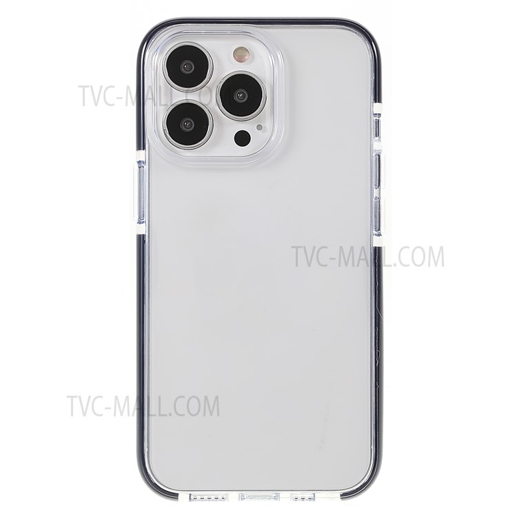 Bi-color Frame + Clear Back Flexible Soft TPU Durable Protective Case Shell for iPhone 13 Pro 6.1 inch - Black-2