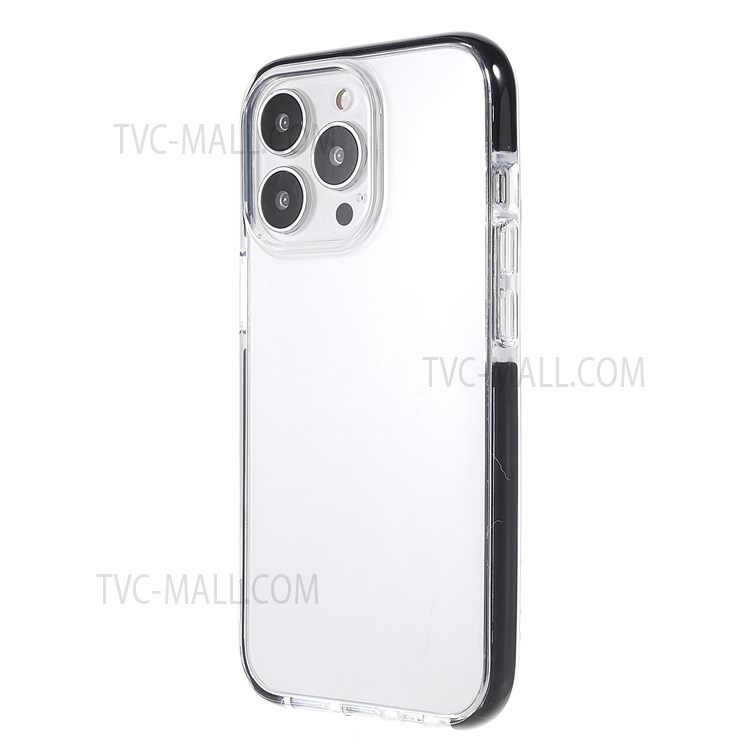 Bi-color Frame + Clear Back Flexible Soft TPU Durable Protective Case Shell for iPhone 13 Pro 6.1 inch - Black-3