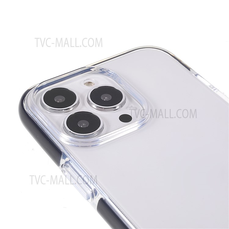 Bi-color Frame + Clear Back Flexible Soft TPU Durable Protective Case Shell for iPhone 13 Pro 6.1 inch - Black-6