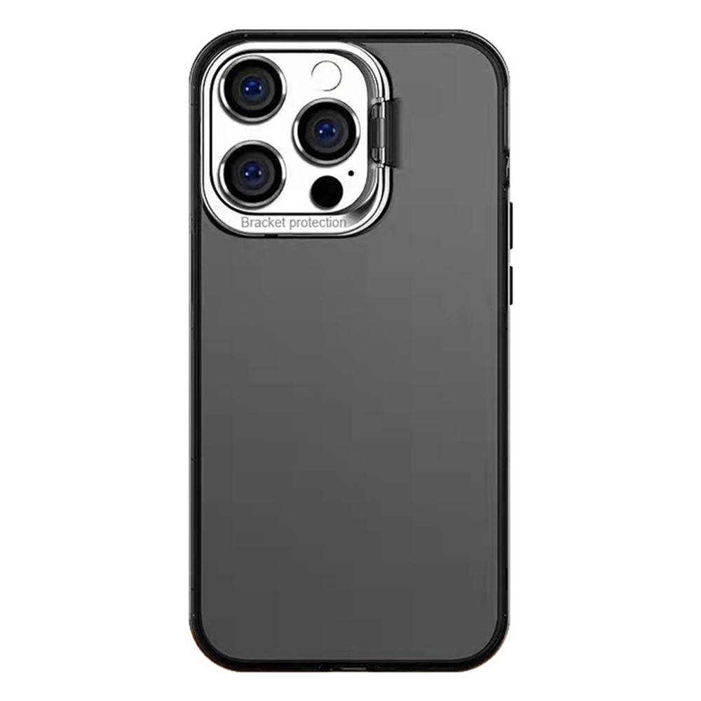 MOCOLO K20 Lens Frame Kickstand Matte Translucent Anti-fall Skin Touch PC+TPU Case for iPhone 13 Pro 6.1 inch - Transparent Grey-1