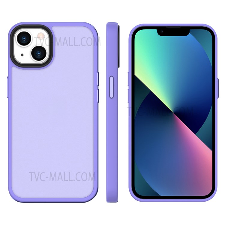 MOCOLO K25 Camera Protection Design Phone Case Shockproof Matte Surface PC + TPU Phone Back Cover for iPhone 13 6.1 inch - Light Purple-1