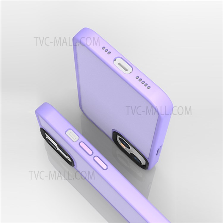 MOCOLO K25 Camera Protection Design Phone Case Shockproof Matte Surface PC + TPU Phone Back Cover for iPhone 13 6.1 inch - Light Purple-6