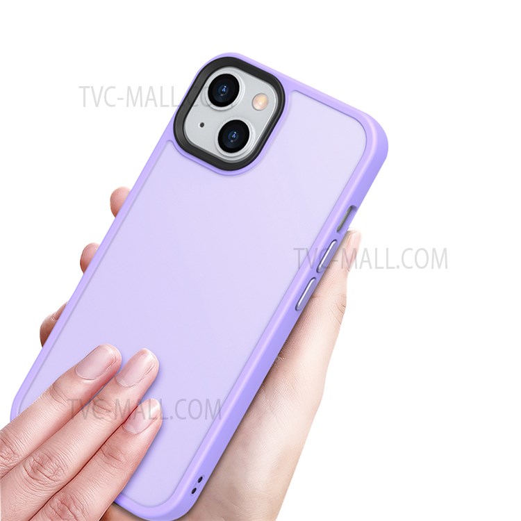 MOCOLO K25 Camera Protection Design Phone Case Shockproof Matte Surface PC + TPU Phone Back Cover for iPhone 13 6.1 inch - Light Purple-7