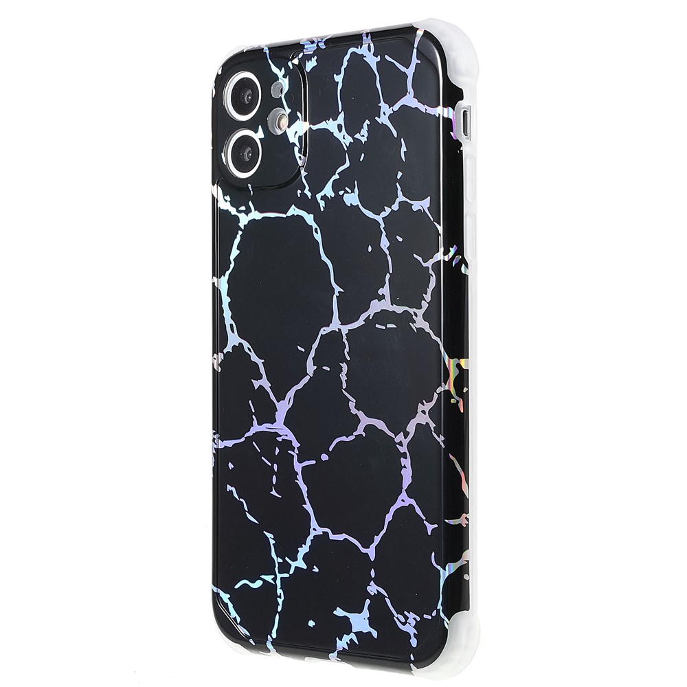 IMD Laser Stylish Marble Four Corner Anti-fall TPU+PC Protective Case Cover for iPhone 11 6.1 inch - CF1 Black-3