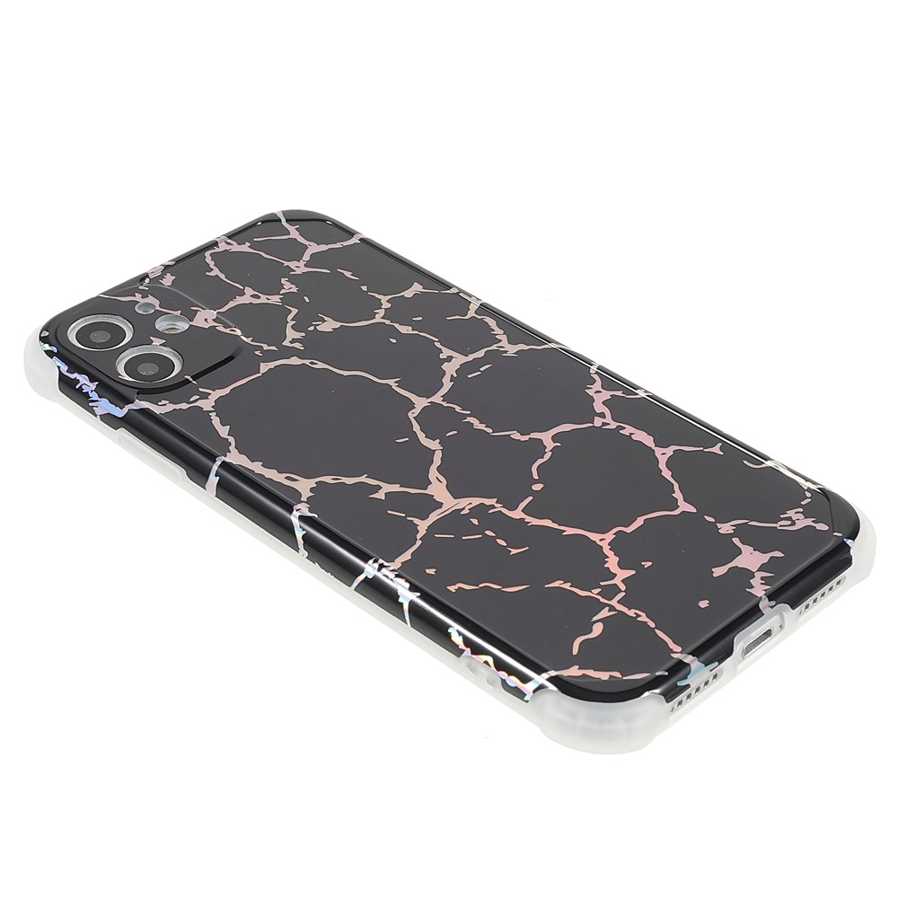 IMD Laser Stylish Marble Four Corner Anti-fall TPU+PC Protective Case Cover for iPhone 11 6.1 inch - CF1 Black-4