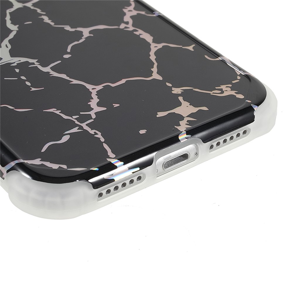 IMD Laser Stylish Marble Four Corner Anti-fall TPU+PC Protective Case Cover for iPhone 11 6.1 inch - CF1 Black-5