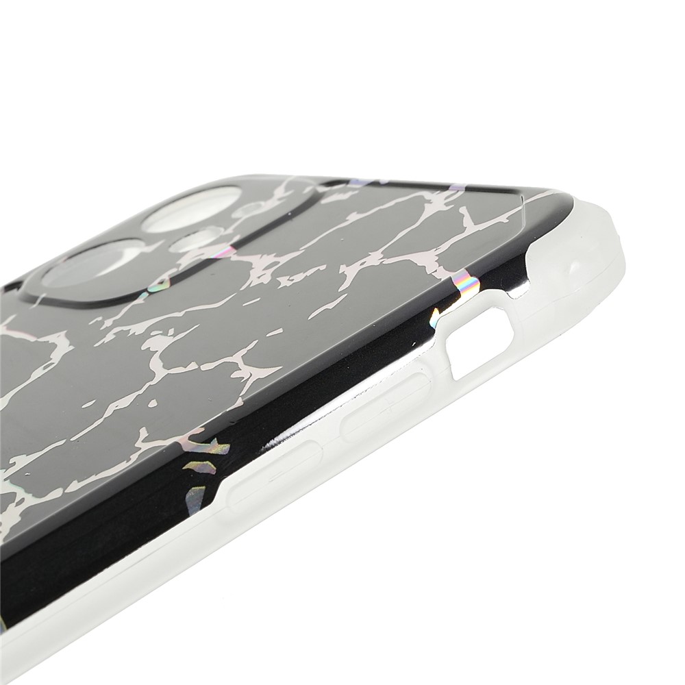 IMD Laser Stylish Marble Four Corner Anti-fall TPU+PC Protective Case Cover for iPhone 11 6.1 inch - CF1 Black-8