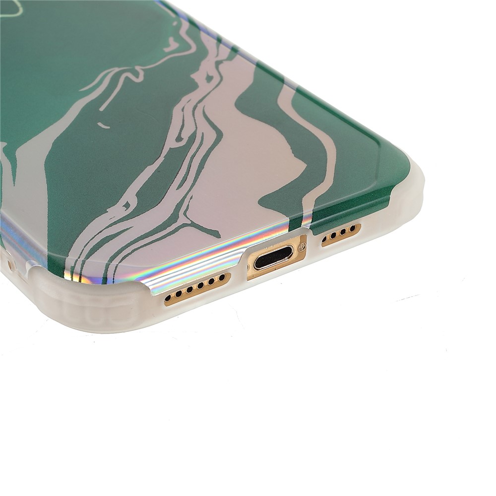 IMD Laser Marble Thickened Four Corner Well-protected Durable TPU+PC Case Shell for iPhone 12 Pro Max 6.7 inch - CF6 Green-5
