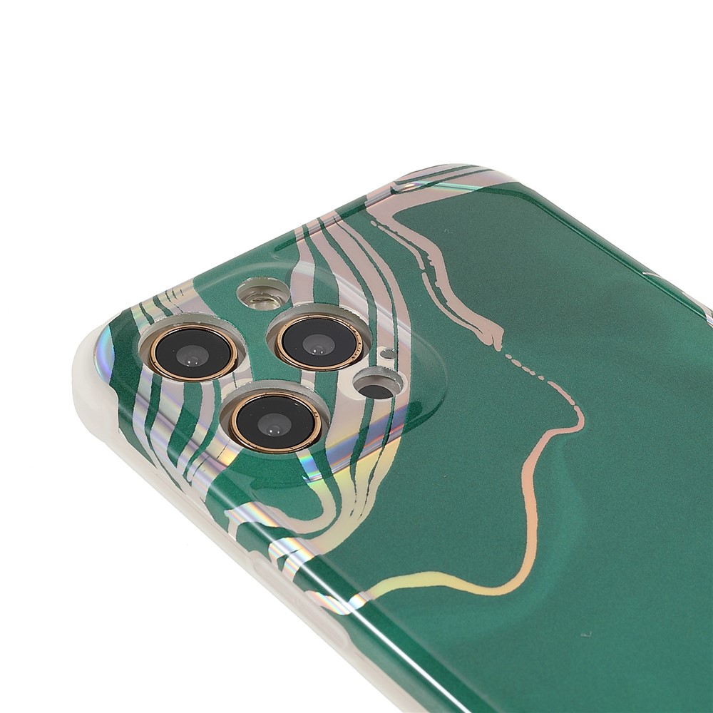 IMD Laser Marble Thickened Four Corner Well-protected Durable TPU+PC Case Shell for iPhone 12 Pro Max 6.7 inch - CF6 Green-6