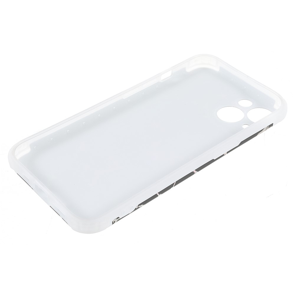 Four Corner Drop-proof IMD Laser Stylish Marble TPU+PC Case Cover for iPhone 13 6.1 inch - CF1 Black-7