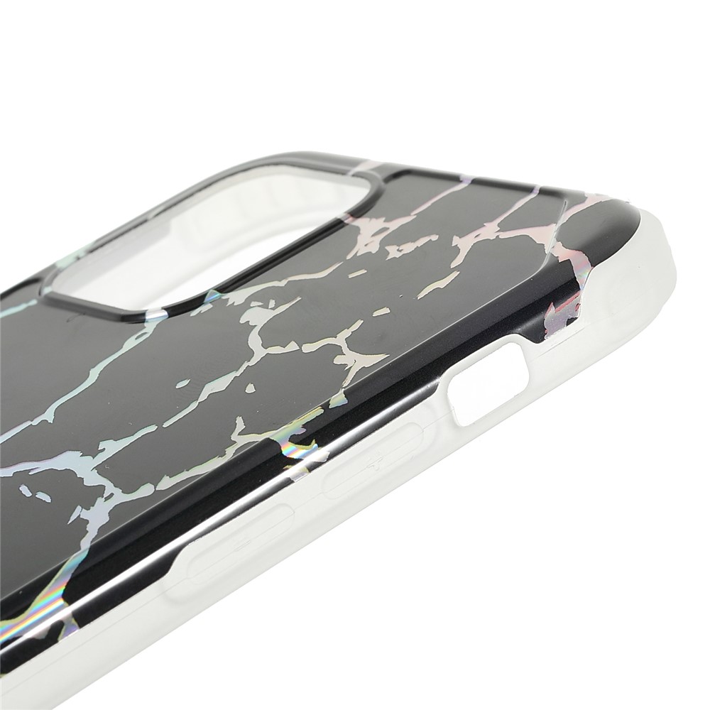 IMD Laser Marble Anti-scratch Thickened Four Corner TPU+PC Case Shell for iPhone 12/12 Pro 6.1 inch - CF1 Black-8