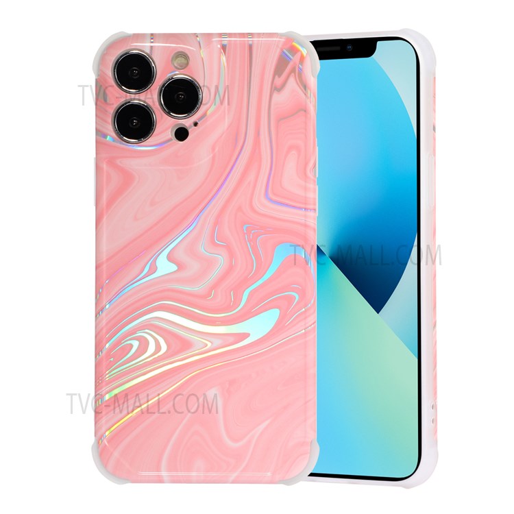 Marble IMD Laser Enhanced Four Corners Anti-fall TPU + PC Hybrid Cover for iPhone 13 Pro 6.1 inch - CF3-1