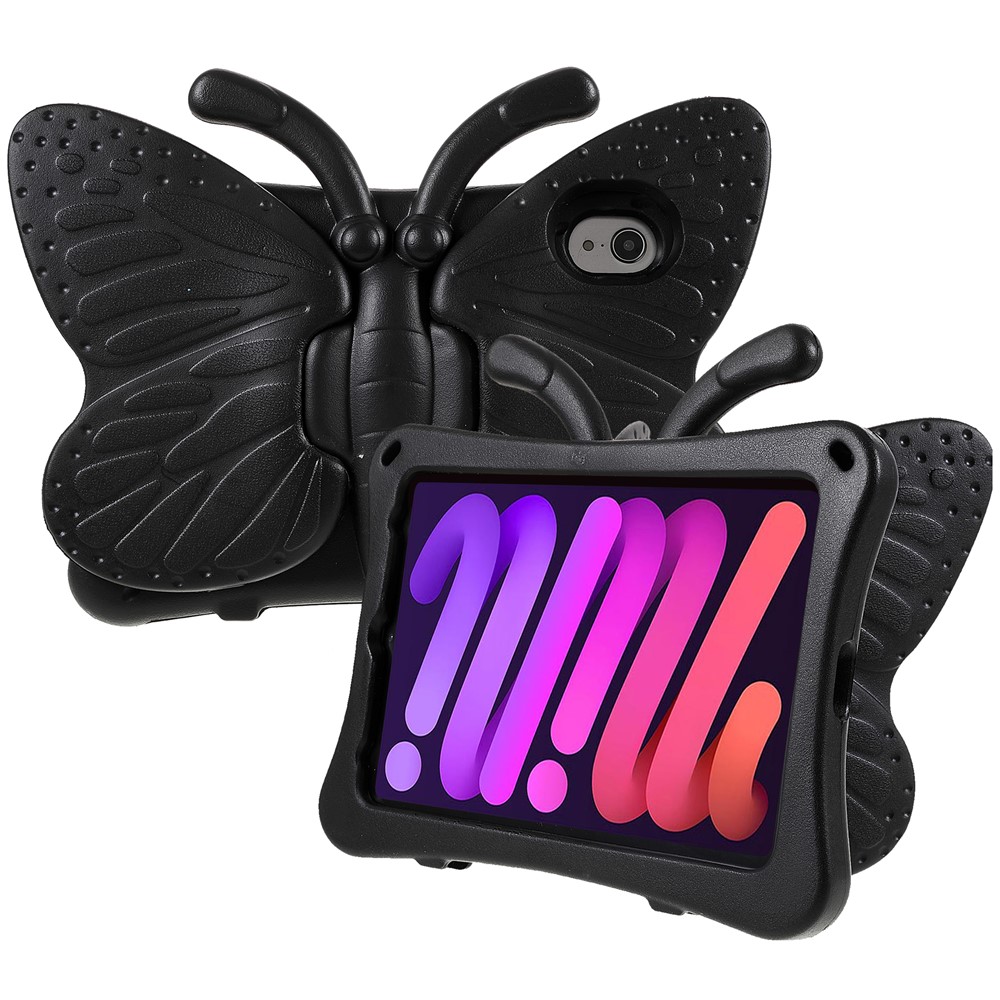 Butterfly Style Fall Protection Kickstand Design EVA Tablet Case Cover for iPad mini (2021) - Black-1
