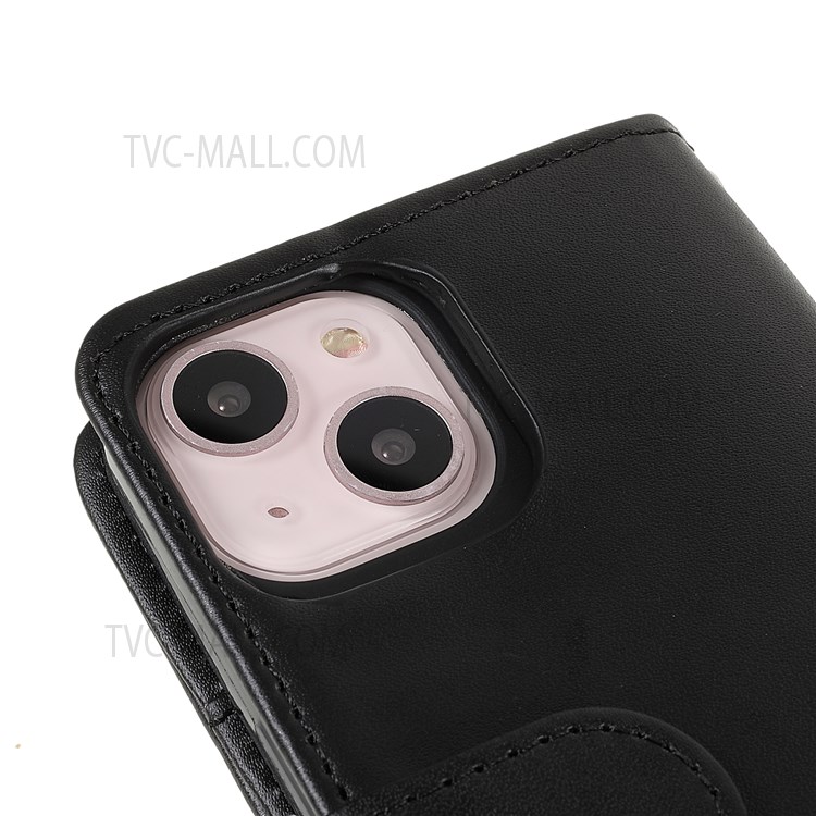 Photo Slot PU Leather Wallet Case Magnetic Closing Phone Case Shockproof Cover with Stand for iPhone 13 6.1 inch-6