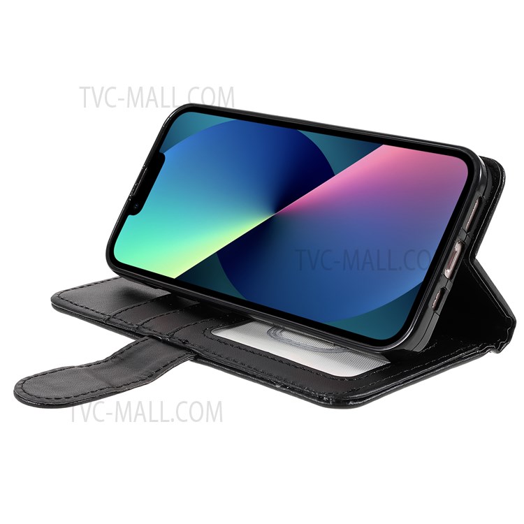 Photo Slot PU Leather Wallet Case Magnetic Closing Phone Case Shockproof Cover with Stand for iPhone 13 6.1 inch-8