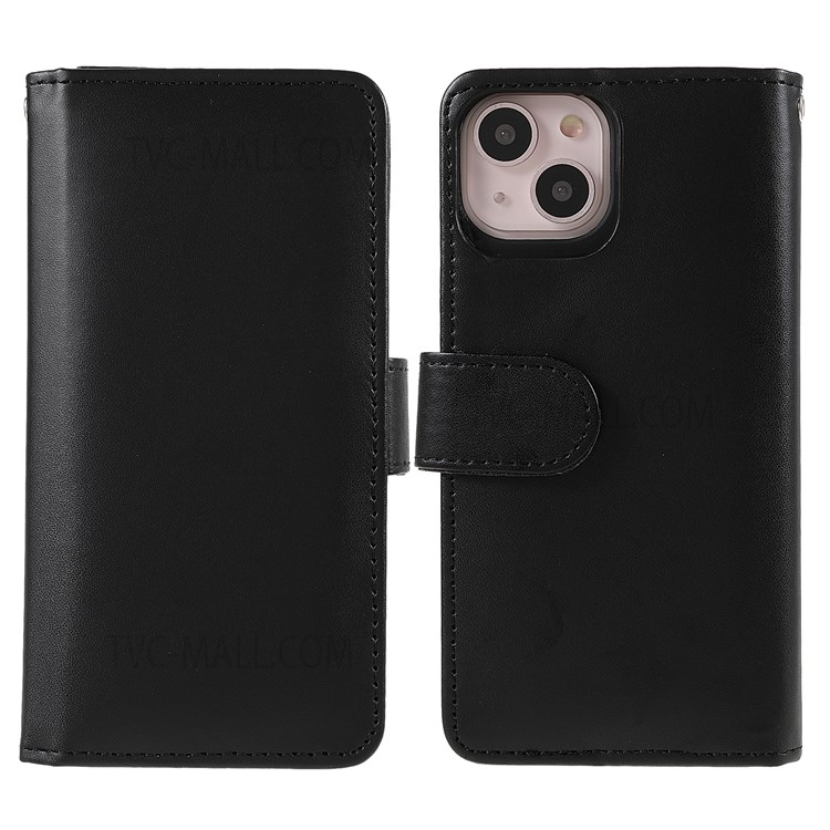 For iPhone 13 mini 5.4 inch Flip Phone Case PU Leather Wallet Case Magnetic Closing Soft TPU Shockproof Cover with Stand-1
