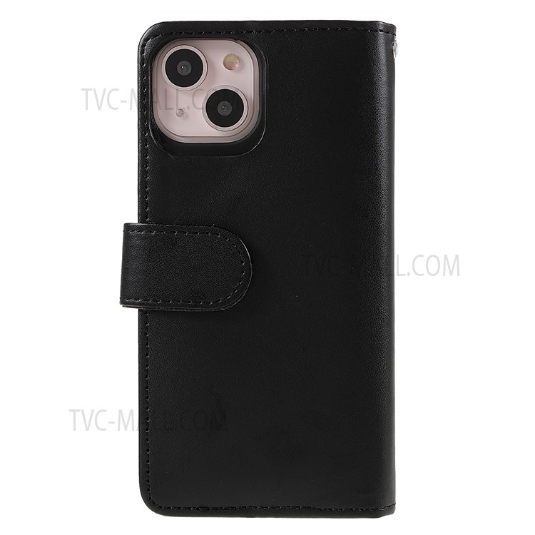 For iPhone 13 mini 5.4 inch Flip Phone Case PU Leather Wallet Case Magnetic Closing Soft TPU Shockproof Cover with Stand-3