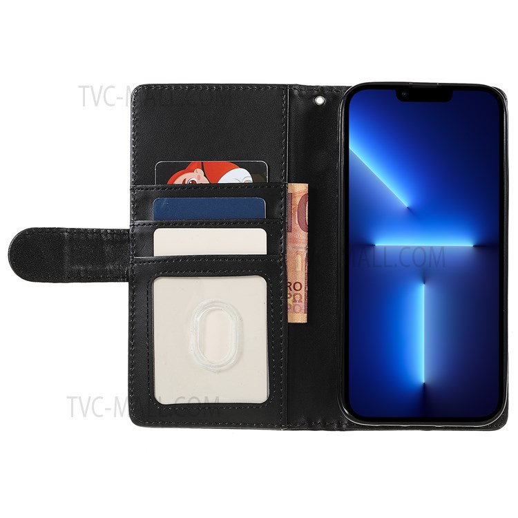 Supporting Stand PU Leather Wallet Phone Flip Case Magnetic Closing Shockproof Phone Cover for iPhone 13 Pro Max 6.7 inch-7