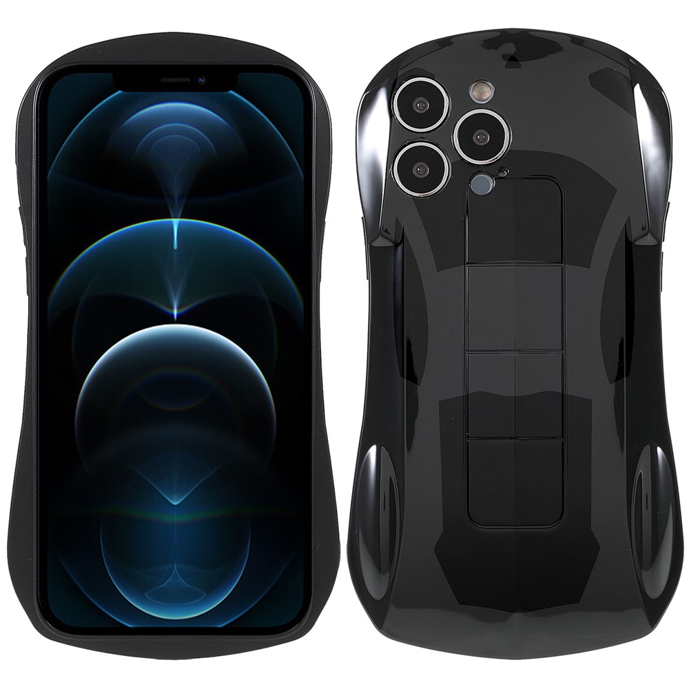 Anti-dust Phone Case Fashionable Car Shaped Design IMD Shockproof Mobile Phone Cover for iPhone 12 Pro Max 6.7 inch - Black-1