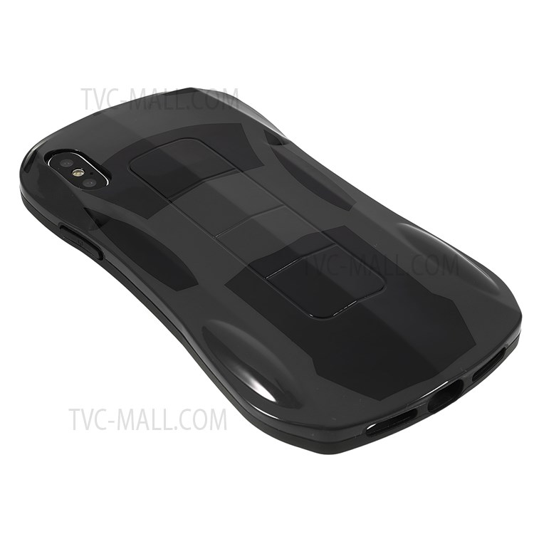 For iPhone X/XS 5.8 inch Anti-dust Phone Case 3D Sports Car Shaped IMD Shockproof Flexible TPU Phone Covering - Black-4
