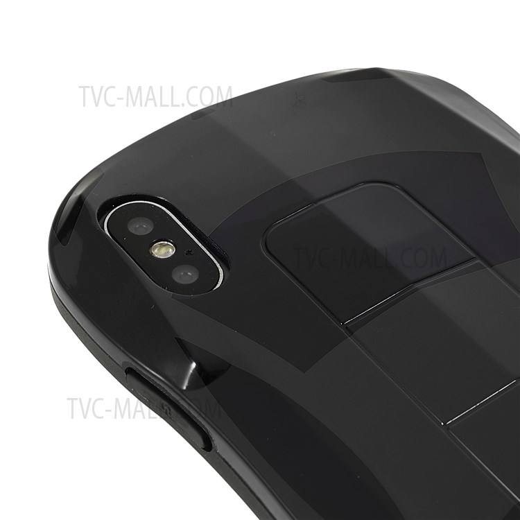 For iPhone X/XS 5.8 inch Anti-dust Phone Case 3D Sports Car Shaped IMD Shockproof Flexible TPU Phone Covering - Black-6