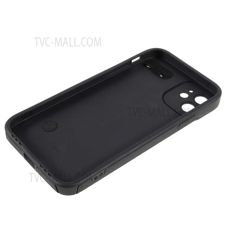 Phone Case Soft TPU and Microfiber Leather Phone Cover with Hand Strap Kickstand for iPhone 11 6.1 inch - Black-7