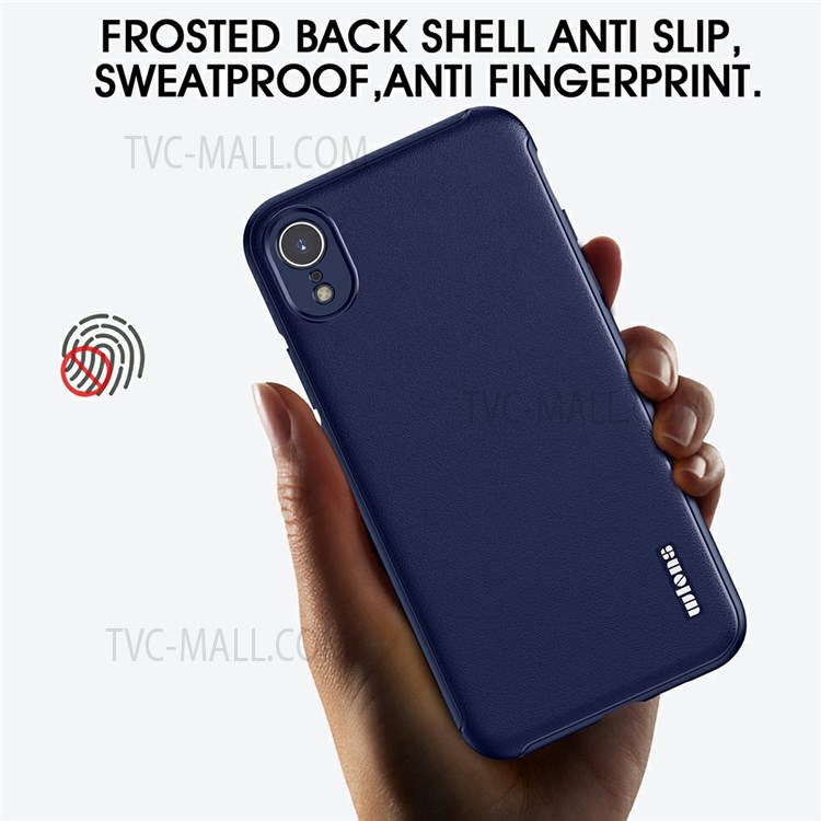 WLONS Defender Series Matte Surface Anti-fingerprint PC + TPU Protective Phone Case Shell for iPhone XR 6.1 inch - Blue-4
