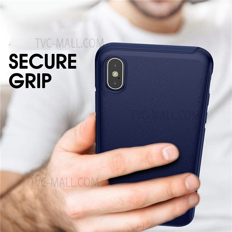 WLONS Defender Series Frosted Finish Anti-fall PC + TPU Hybrid Phone Case Cover for iPhone XS Max 6.5 inch - Blue-6