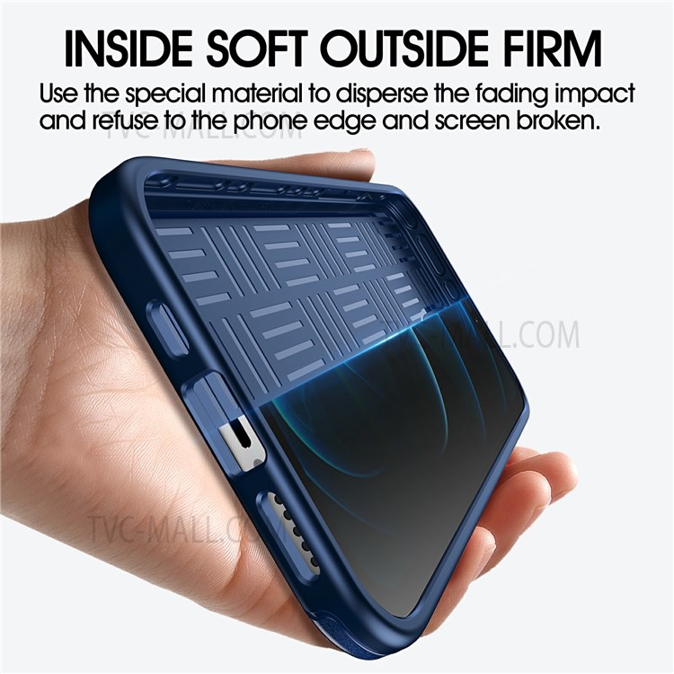 WLONS Defender Series Drop-resistant Matte PC + TPU Phone Back Case Cover for iPhone 12 6.1 inch/12 Pro 6.1 inch - Blue-2