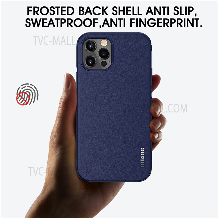 WLONS Defender Series All-wrapped Edge and Back Matte PC + TPU Hybrid Phone Case for iPhone 12 Pro Max 6.7 inch - Blue-4