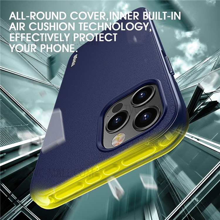 WLONS Defender Series All-wrapped Edge and Back Matte PC + TPU Hybrid Phone Case for iPhone 12 Pro Max 6.7 inch - Blue-5