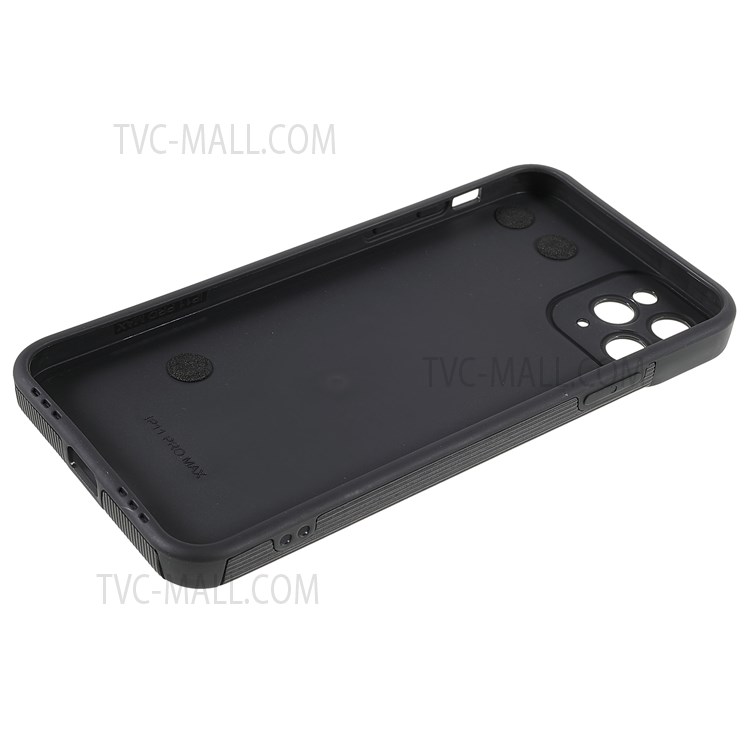 Hand Strap Kickstand TPU+Microfiber Leather Phone Case Phone Cover for iPhone 11 Pro Max 6.5 inch - Black-7