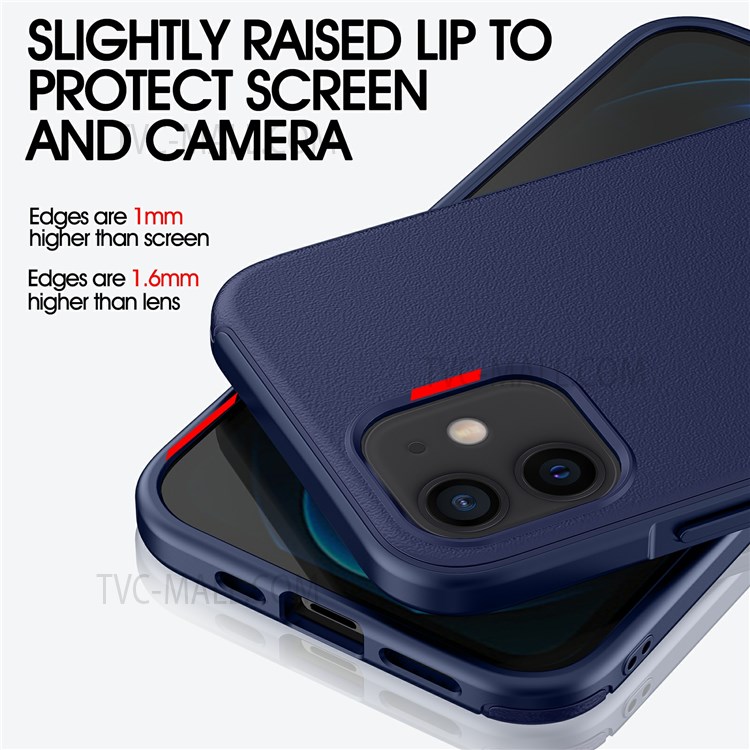 WLONS Defender Series PC + TPU Matte Finish Shockproof Hybrid Cover Phone Case for iPhone 11 6.1 inch - Blue-3