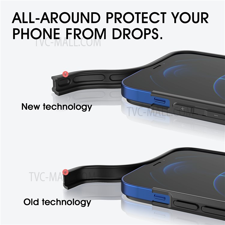 WLONS Defender Series PC + TPU Matte Finish Shockproof Hybrid Cover Phone Case for iPhone 11 6.1 inch - Blue-8