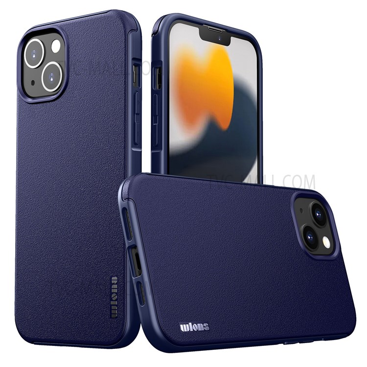 WLONS Defender Series Matte Finish Anti-drop Phone Case PC + TPU Hybrid Cover for iPhone 13 mini 5.4 inch - Blue-1