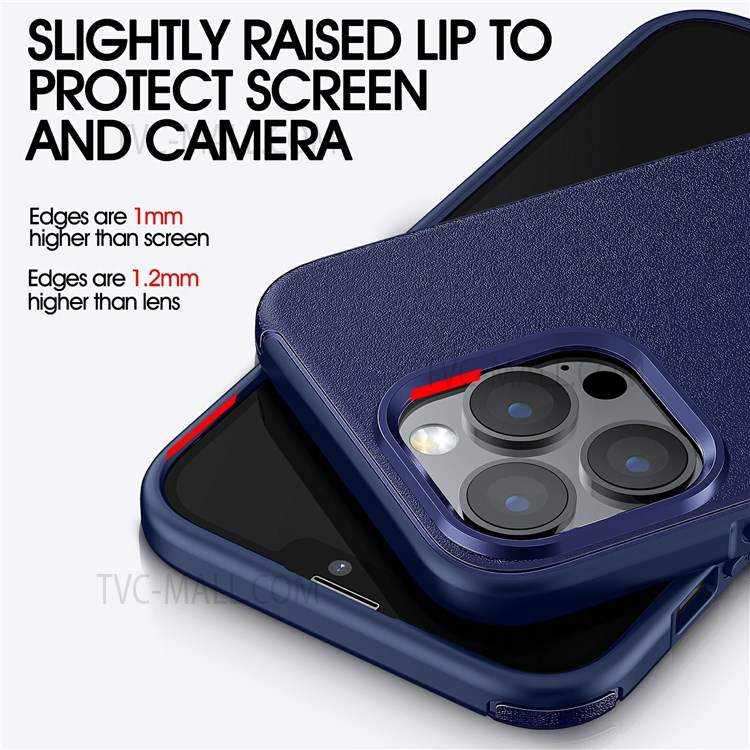 WLONS Defender Series Wear-resistant Matte PC + TPU Combo Phone Case Cover for iPhone 13 Pro 6.1 inch - Blue-3