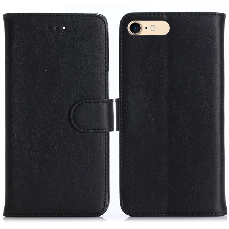 Retro Leather Wallet Stand Case for iPhone 7 Plus - Black-1