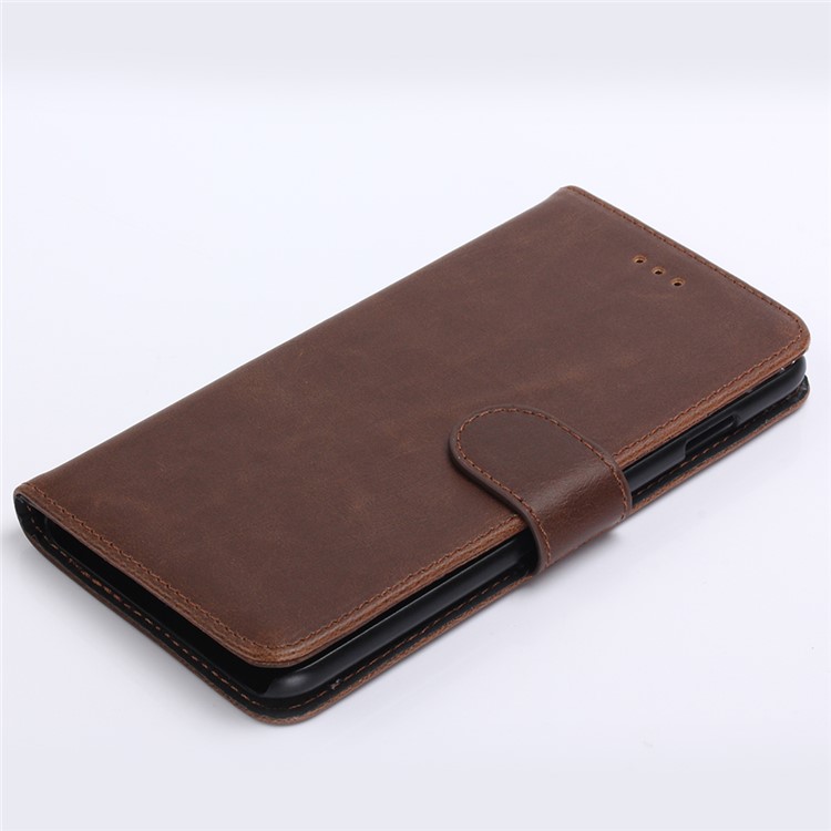Retro Leather Wallet Stand Shell Case for iPhone 7 Plus - Coffee-10
