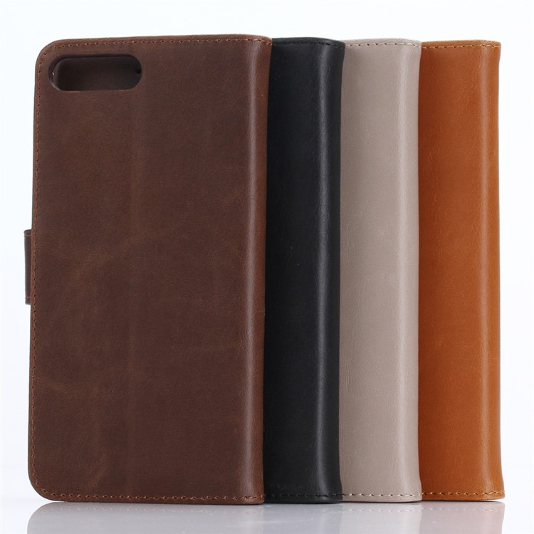 Retro Leather Wallet Stand Shell Case for iPhone 7 Plus - Coffee-12