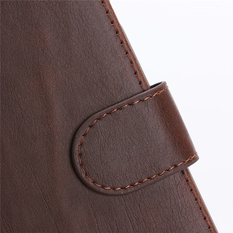 Retro Leather Wallet Stand Shell Case for iPhone 7 Plus - Coffee-6