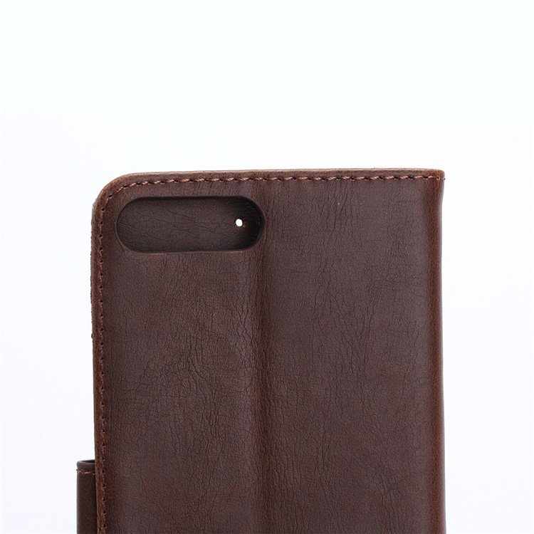 Retro Leather Wallet Stand Shell Case for iPhone 7 Plus - Coffee-9