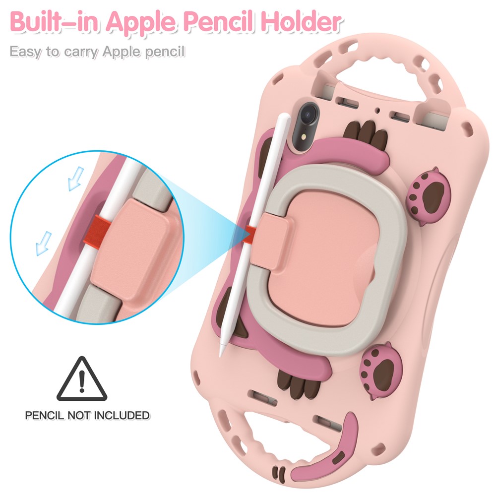 360-Degree Rotary Kickstand Hybrid Cover Anti-Drop and Anti-Impact Tablet Protective Case for iPad mini (2021) - Pink-4