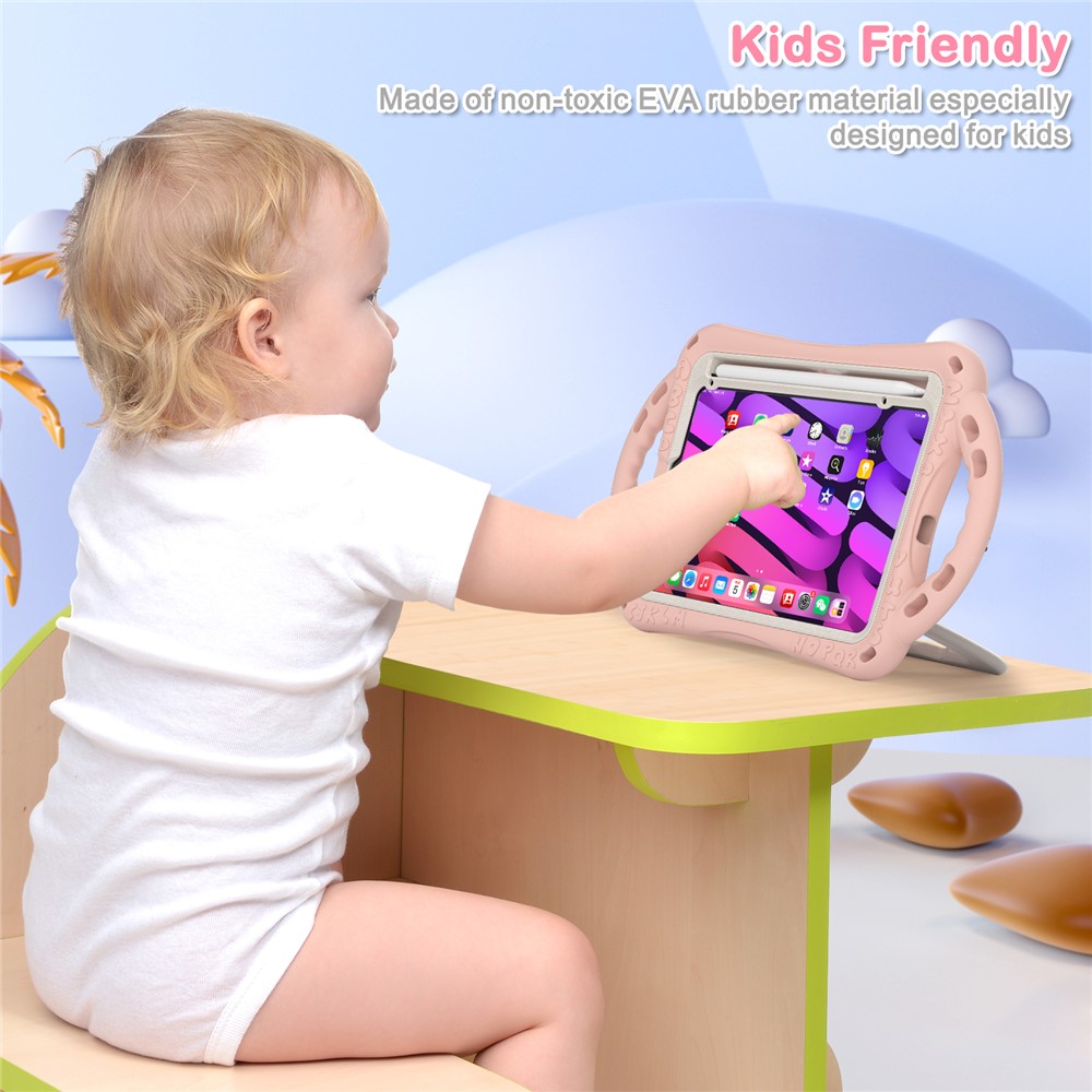 360-Degree Rotary Kickstand Hybrid Cover Anti-Drop and Anti-Impact Tablet Protective Case for iPad mini (2021) - Pink-5